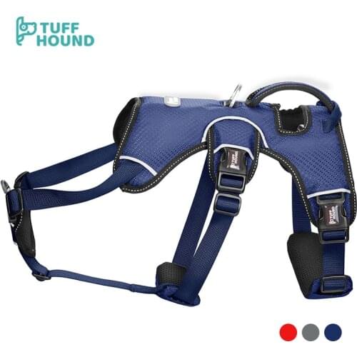 TUFF HOUND No-Pull Pet Harness Adjustable Outdoor Pet Vest 3M Reflective Training Pet Nylon Material Vest for Dogs Easy Control