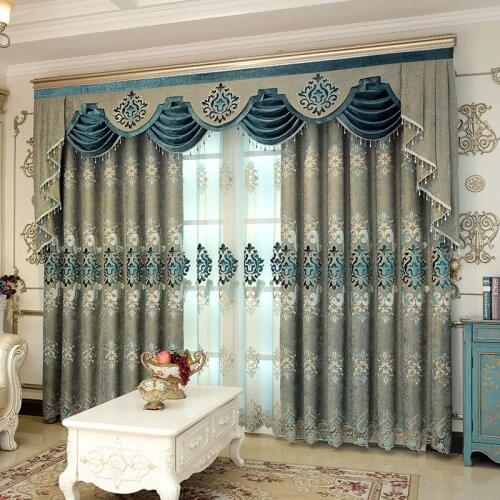 High-end Luxury European Embroidered Curtains Window Screen Tulle Living Room Bedroom Villa Palace Finished Drapes