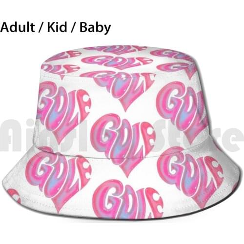 Pink Golf Wang Heart Logo Sun Hat Foldable UV Protection Blonded Blonde Tyler The Creator Golf Wang Brockhampton Boys