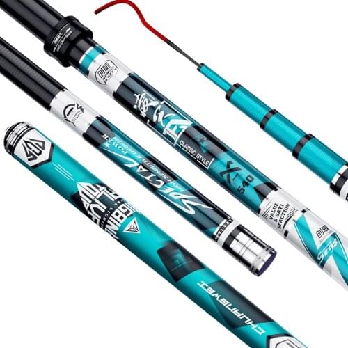 TRY&V High Carbon Fishing Rod Ultra-Light Superhard Carp Fishing Rod Long Section Powerful Hand Rod 3.6M-12M For Big Fish