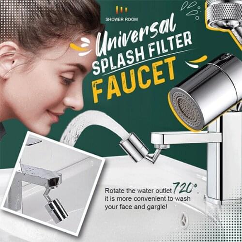 720°Universal Splash Filter Faucet Spray Head Anti Splash Filter Faucet Children Movable Kitchen Tap Water Saving Nozzle Sprayer