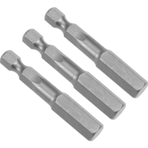 Uxcell 3Pcs 1/4" Hex Shank 50mm Length Magnetic Hex Head H8 Screwdriver Bits S2 Alloy Steel