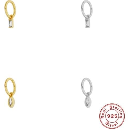 Canner 925 Sterling Silver Huggies Earrings For Women Pendientes Plata 925 Horse Eye Zircon Earrings Dangle kolczyki damskie