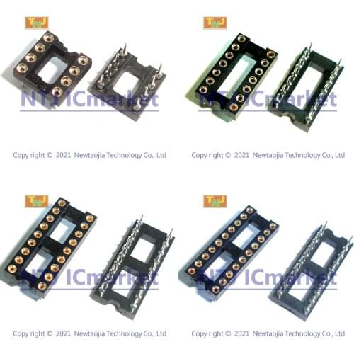 10 PCS Round Hole IC Sockets Connector DIP 2.54MM Series, DIP8 DIP14 DIP16 DIP18 DIP20 , 8 14 16 18 20 Pins