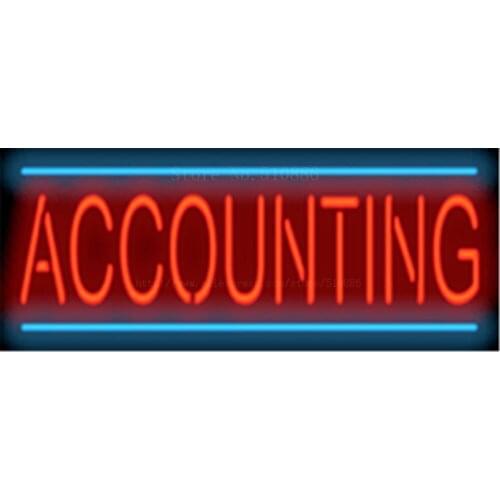 17*14" Accounting NEON SIGN REAL GLASS BEER BAR PUB LIGHT SIGNS store display Restaurant Shop business Advertising Lights