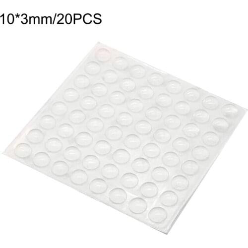 20 Pcs Self Adhesive Round Silicone Rubber Bumpers Soft Transparent Black Anti Slip shock absorber Feet Pads Damper