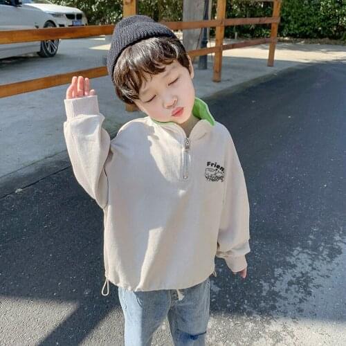 2021 Grey Spring Autumn Boys Sweatshirts Jacket Coat Kids Overcoat Outwear Teenager Tops Children Clothes Plus Size Cotton