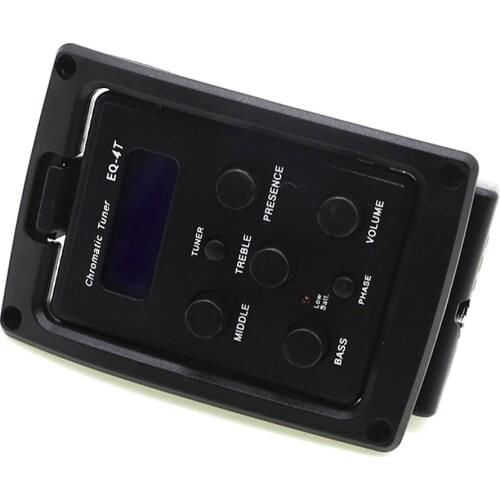 4 Bands EQ Preamp Piezo Pickup for Acoustic Guitar Chromatic Tuner Presence Bass Middle Treble Phase Volume Control