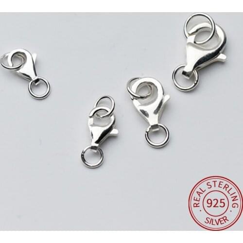 925 Sterling Silver lobster clasp bracelet hook connectors for Jewelry Making diy necklace Charm Accessories Design findings