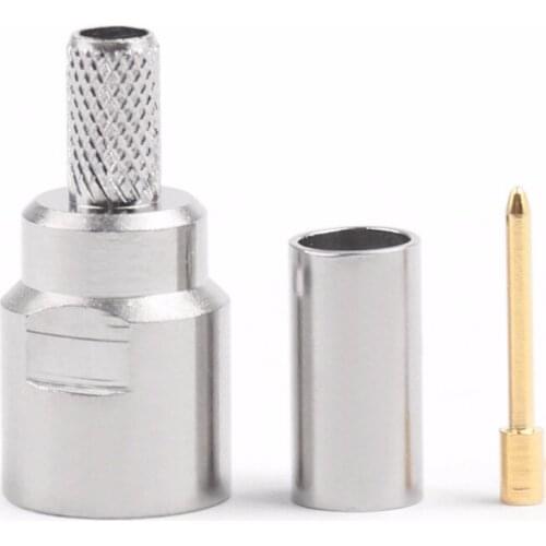 Areyourshop FME Male Plug Crimp Connector RF Coax Adapter For RG58 RG142 RG400 LMR195 10pcs 50ohm Hot Sale Brass Plug Jack