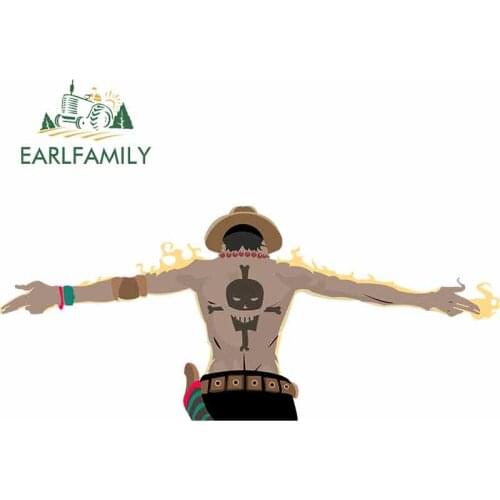 EARLFAMILY 13cm x 5.6cm Ace Car Accessories Sticker JDM Polyethylene Door Protector Sunscreen Waterproof Cartoon