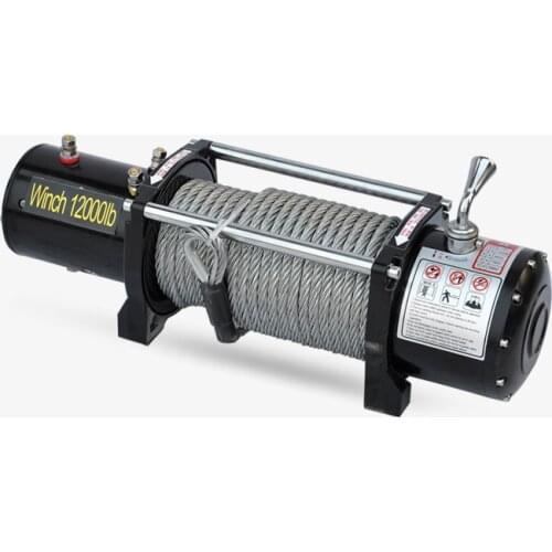 12V24V ATV Motor 12000LB13500LB Electric Winch Wire Rope Recycling Winch Traction Cable Traction Kit Outdoor Cross Country Crane