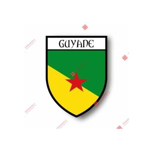Interesting Car Stickers Decal Souvenir Vinyl Car Shield City Flag World Crest Guyane Car Decal Decoration Laptop