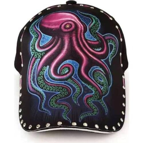 Hat Male Personality Illustration Baseball Cap Europe and America Trendy Cap Fashion Street Cap Beast Print Sunshade Sun Hat