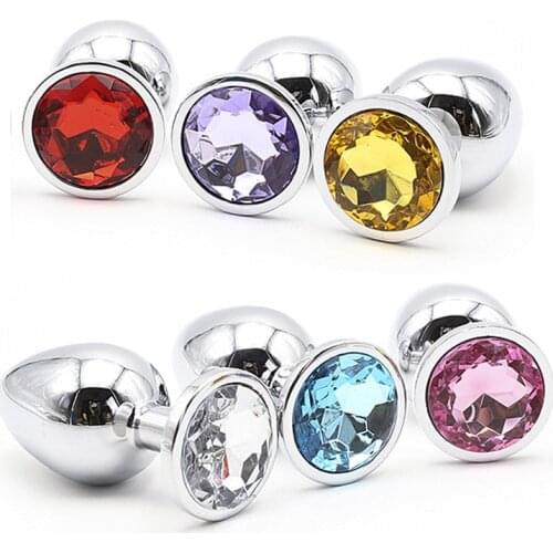 Metal Crystal Anal Plug Stainless Steel Anal Beads Crystal Jewelry Anal Butt Plug Sex Toys Products for Men Couples