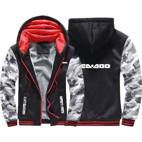 Sea Doo Seadoo Moto Logo Hot Zipper Hoodies Jackets Sweatshirt Coat Thicken Plus Cotton Comfortable Long Sleeve Outerwear Tops