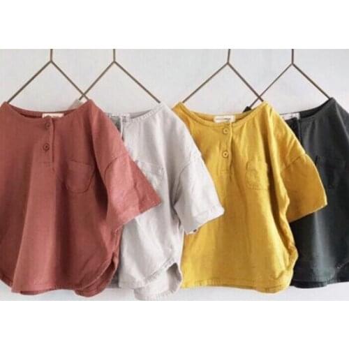 2021 New Stlye Girls Boys T-Shirt Spring Summer Fashion Cotton Kids Top 2-7t QI173