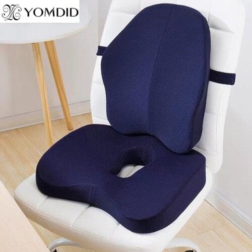 Memory Foam Seat Cushion Orthopedic Pillow Coccyx Office Chair Cushion Support Waist Back Cushion Car Seat Hip massage Pad Sets