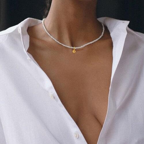 Fashion Elegant Pearls Choker Necklace For Women Gold Chain Necklaces Beaded Pearl Collar Chokers Chains Necklace Women Jewelry