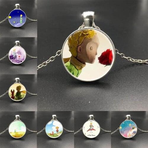 Fox Under The Moon Little Prince Necklace Glass Dome Necklace Special Fairy Tale Travel Fox Jewelry Gift