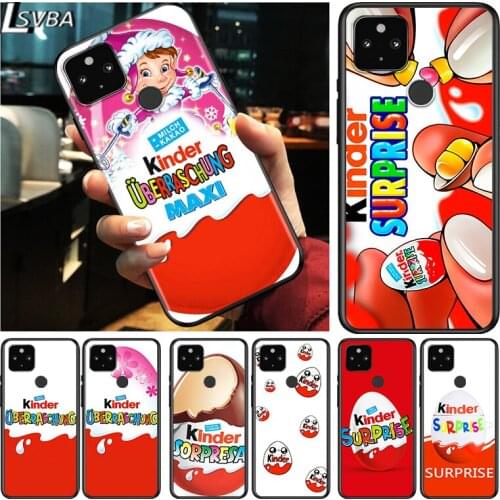 Egg Kinder joy surprise Shockproof Cover for Google Pixel 5 4 5A 4A XL 5G Black Phone Case Shell Soft Fundas Coque Capa