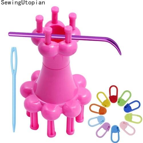 DIY Weaving Tool Spool Loom French Yarn Wool Rope Knit Knitter Knitting Doll Craft Spool Loom Crochet Hook Knitter Loom Maker