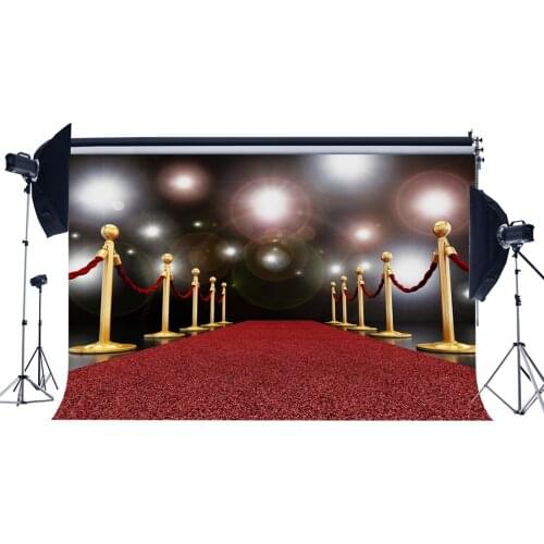 Stage Backdrop Red Carpet Bokeh Glitter Sequins Hollywood Golden Rail Wedding