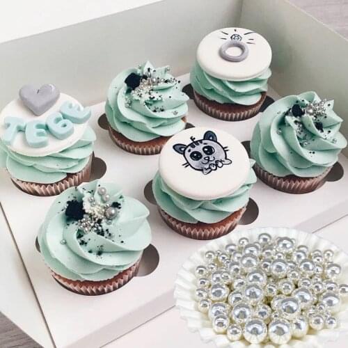 15g Edible Silver Beads Pearl Sugar Ball Fondant DIY Cake Baking Sprinkles Sugar Candy Ball Wedding Cake Decoration Sugar Beads