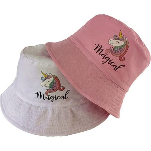 Girls unicorn hats cap bucket hat accessories for 3-8 years girls summer sun fishing hat cap for kids children panama cap