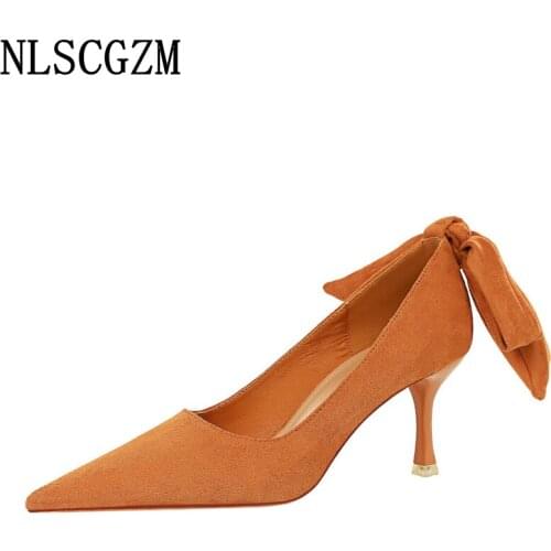 Butterfly Knot Shoes for Women 2021 High Heels Black Heels Harajuku Shoes Pumps Women Shoes Wedding Shoes for Women Bride Scarpe
