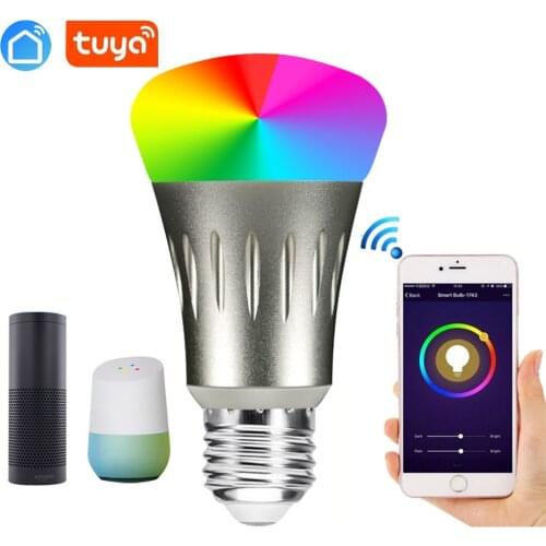 Tuya app WiFi Smart Light Bulb,Dimmable,Multicolor,Wake-Up Lights,RGBWW LED Lamp,Compatible with Alexa and Google Assistant
