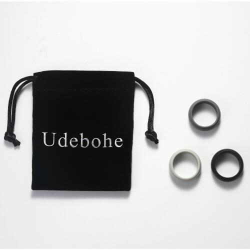 Udebohe Mens Ring Rubber Silicone Ring for Men Flexible Party Wedding Bands Ring Jewelry