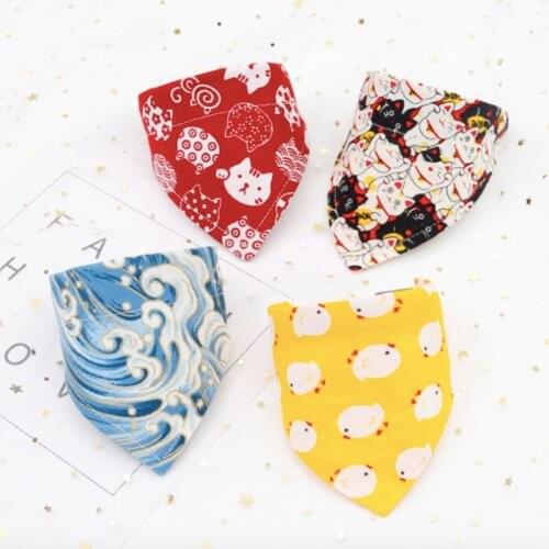 Pet Dog Cat Neckerchief Neck Decoration Scarf Saliva Towel Cartoon Printing Pattern Pet Accessories Bandage Supplies