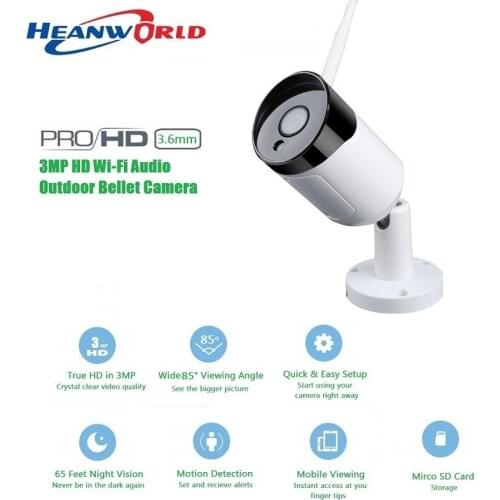 3MP WiFi Camera Outdoor 3 Megapixels HD Security Camera Audio Surveillance Camera Motion Detection IR LED Night Vision IP Camera
