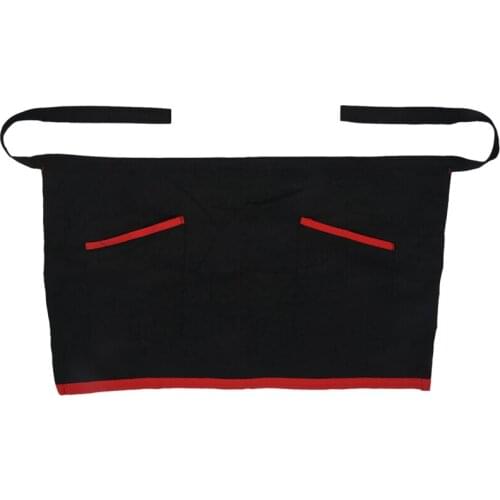 Universal Half Short Apron for Kitchen Cooking Bar Cafe Pub Waiter - black