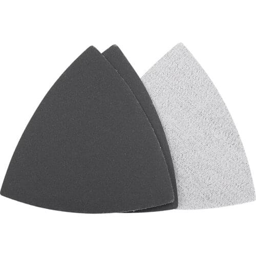 Uxcell 12Pcs Triangle Detail Sander Sandpaper Hook Loop 3-1/2 Inch Silicon Carbide Sanding Pad to Wood Rubber Leather etc