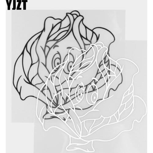YJZT 15×15CM Chinese Cabbage Car Window Decor High Quality Car Stickers Vegetable Vinyl Decals Black / Silver 20B-0337