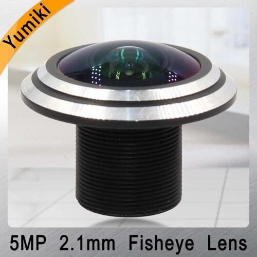 Yumiki CCTV LENS 5MP 2.1mm M12*0.5 1/2.5" Fisheye lens 170degree for CCTV Security IP camera