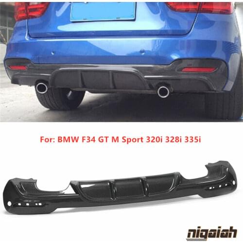 F34 GT Rear Diffuser Carbon Fiber Rear Bumper Lip for BMW F34 GT M Sport 320i 328i 335i 2014-2019 MP Style Rear Bumper Protector