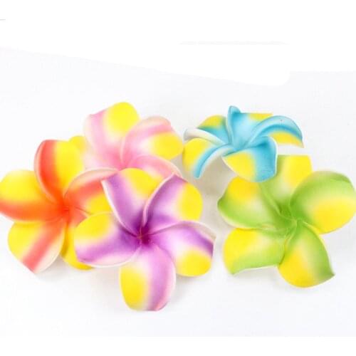 5Pcs Plumeria Flower Wedding Bridal Hair pins Hawaiian Style Foam Flower Hair Clips For Hair White Yellow Hair Accessories