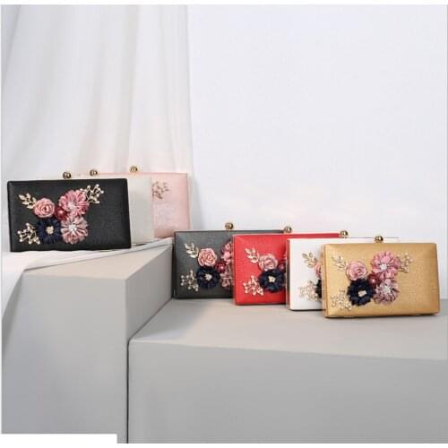 Flower dinner clutch bag dress Dazzling Crystal Women Evening Box Clutches Wedding Bridal Minaudiere Handbags and Purses Ladies