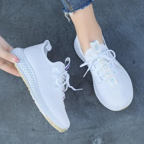 Summer Womens Sports Shoes Big Girl Trainers tennis Sneakers Ladies Sport Shoes Breathable Running for Women White Fitness