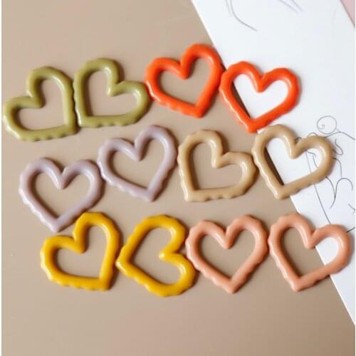 Lace Wave Love Frame Japanese DIY Handmade Earrings Resin Accessories Handmade Ornament Ear Clip Material Ins 10pcs