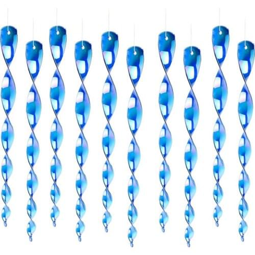 10PCS Bird Repellent Scarer Wind Twisting Scare Rods Reflective Blinder Spiral Deterrent Device Fox Pigeon Repeller Pest Control