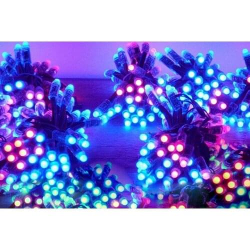 1000pcs 12mm WS2801 WS2811 LPD6803 RGB Wire cable Led String DC5V input IP68 waterproof Full color RGB Digital LED Pixel Light