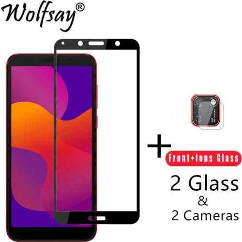 2PCS Full Glued Screen Protector For Huawei Y5P Tempered Glass for Huawei Y6P Y7P Y8P Y9S Y6S Y8S Full Cover 9H Premium Film