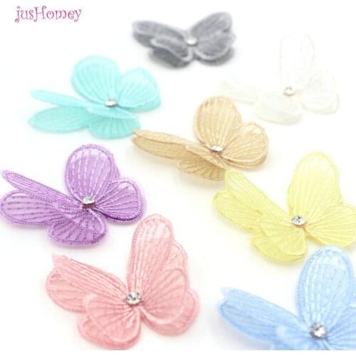 20PCS/lot 3D Lace Butterfly Appliques 4.8cm Translucent Double layer for Party Decor,Garment Accessories,DIY project