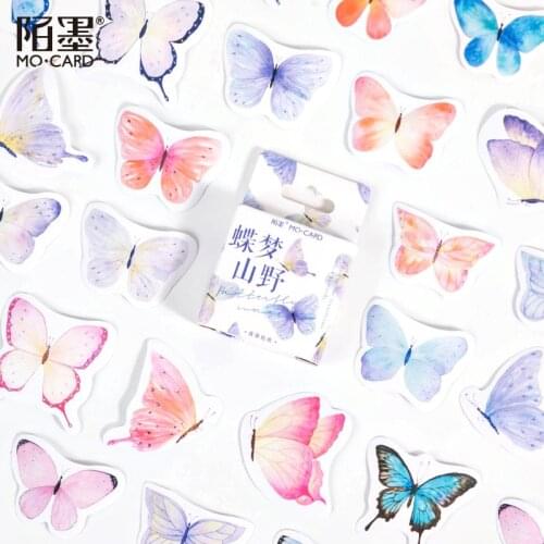 46 Pcs/pack Colourful Butterfly Stationery Sticker Planner Scrapbooking Diary Deco School Office Supplies Kawaii Stickers