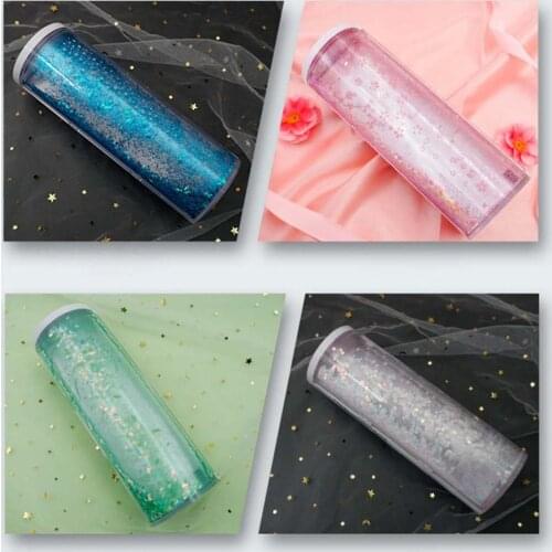 Ceative Cylindrical Pencil Box Case Quicksand Translucent Multifunction Pen Box Inner Solar Calculator Mirror Whiteboard