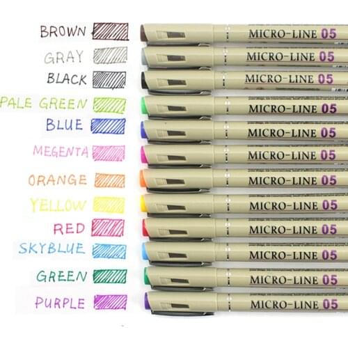 Copic Markers 12 Color 0.5mm needle Microns Lettering Pen Touchfive Fineliner Color Markers Sketch Art Pen Manga Anime Set